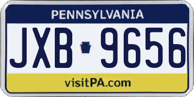 PA license plate JXB9656