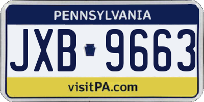 PA license plate JXB9663