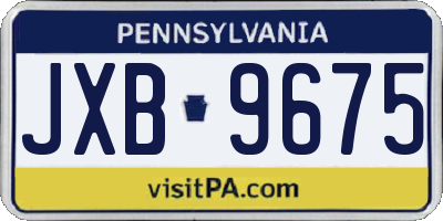 PA license plate JXB9675