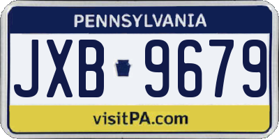 PA license plate JXB9679
