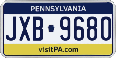 PA license plate JXB9680