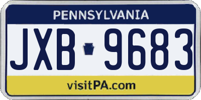 PA license plate JXB9683