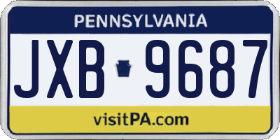 PA license plate JXB9687
