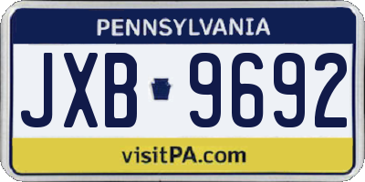PA license plate JXB9692
