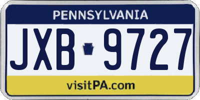 PA license plate JXB9727