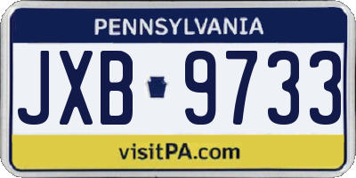 PA license plate JXB9733