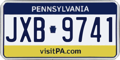 PA license plate JXB9741