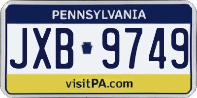PA license plate JXB9749