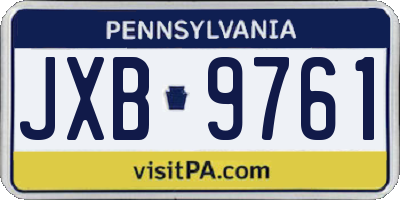 PA license plate JXB9761
