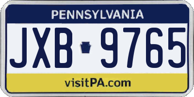 PA license plate JXB9765