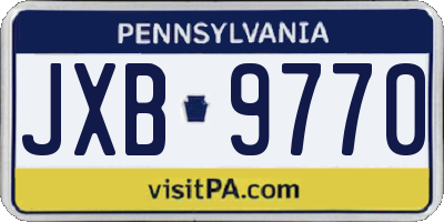 PA license plate JXB9770