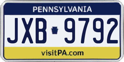 PA license plate JXB9792