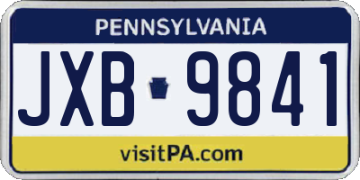 PA license plate JXB9841