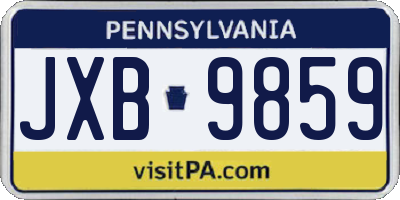 PA license plate JXB9859