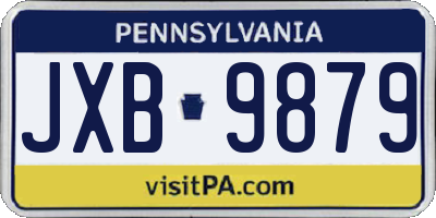 PA license plate JXB9879