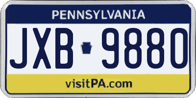 PA license plate JXB9880