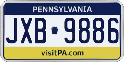 PA license plate JXB9886