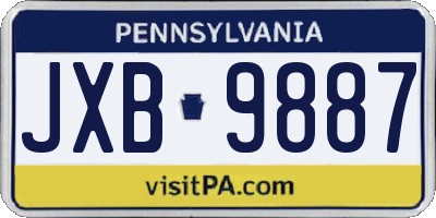 PA license plate JXB9887