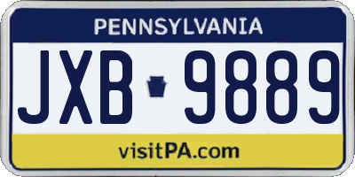 PA license plate JXB9889