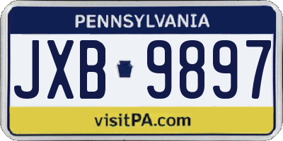 PA license plate JXB9897