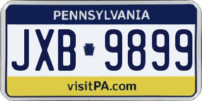 PA license plate JXB9899
