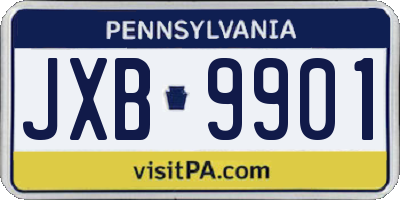 PA license plate JXB9901