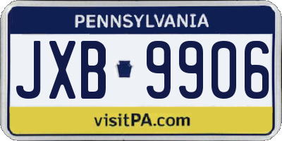 PA license plate JXB9906