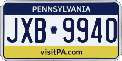 PA license plate JXB9940