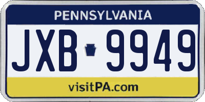 PA license plate JXB9949