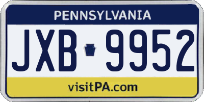 PA license plate JXB9952