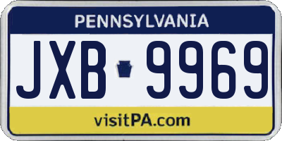 PA license plate JXB9969