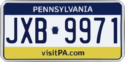 PA license plate JXB9971