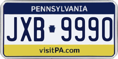 PA license plate JXB9990