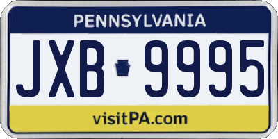 PA license plate JXB9995