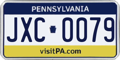 PA license plate JXC0079