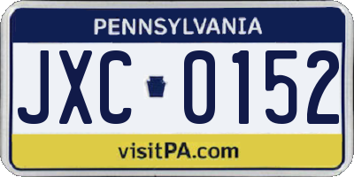 PA license plate JXC0152