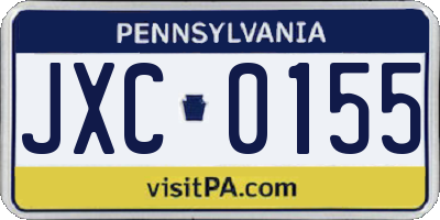 PA license plate JXC0155