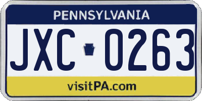PA license plate JXC0263
