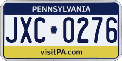 PA license plate JXC0276