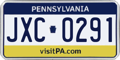 PA license plate JXC0291