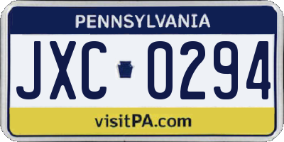 PA license plate JXC0294
