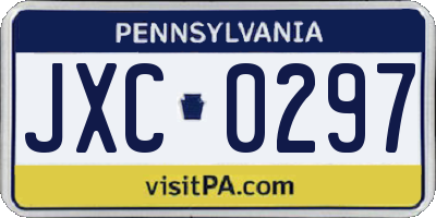 PA license plate JXC0297