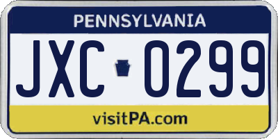 PA license plate JXC0299