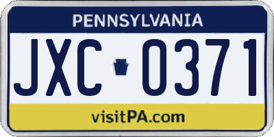 PA license plate JXC0371