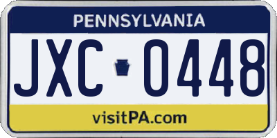 PA license plate JXC0448
