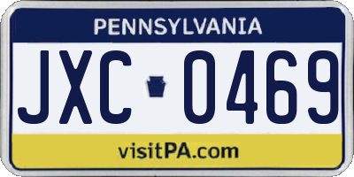 PA license plate JXC0469