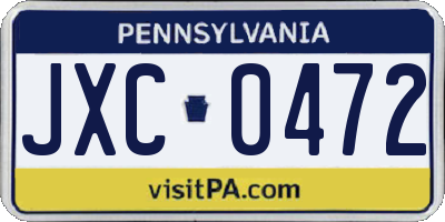 PA license plate JXC0472