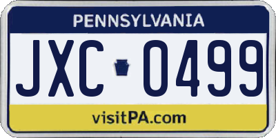 PA license plate JXC0499