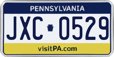 PA license plate JXC0529