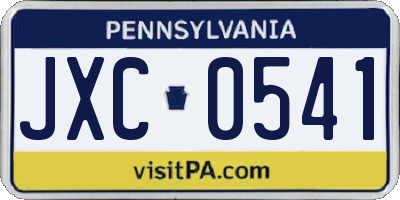 PA license plate JXC0541